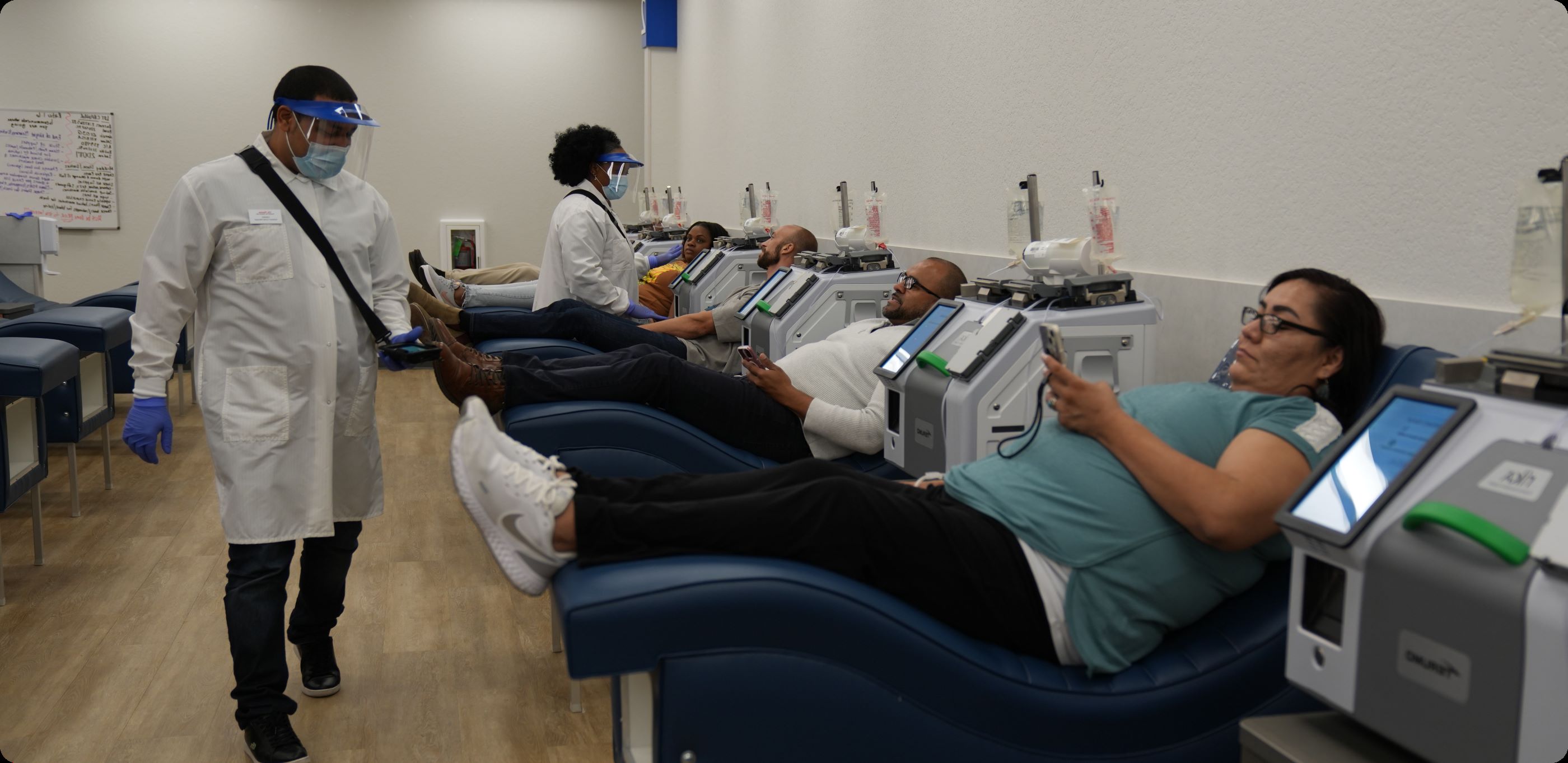 Donors donating plasma